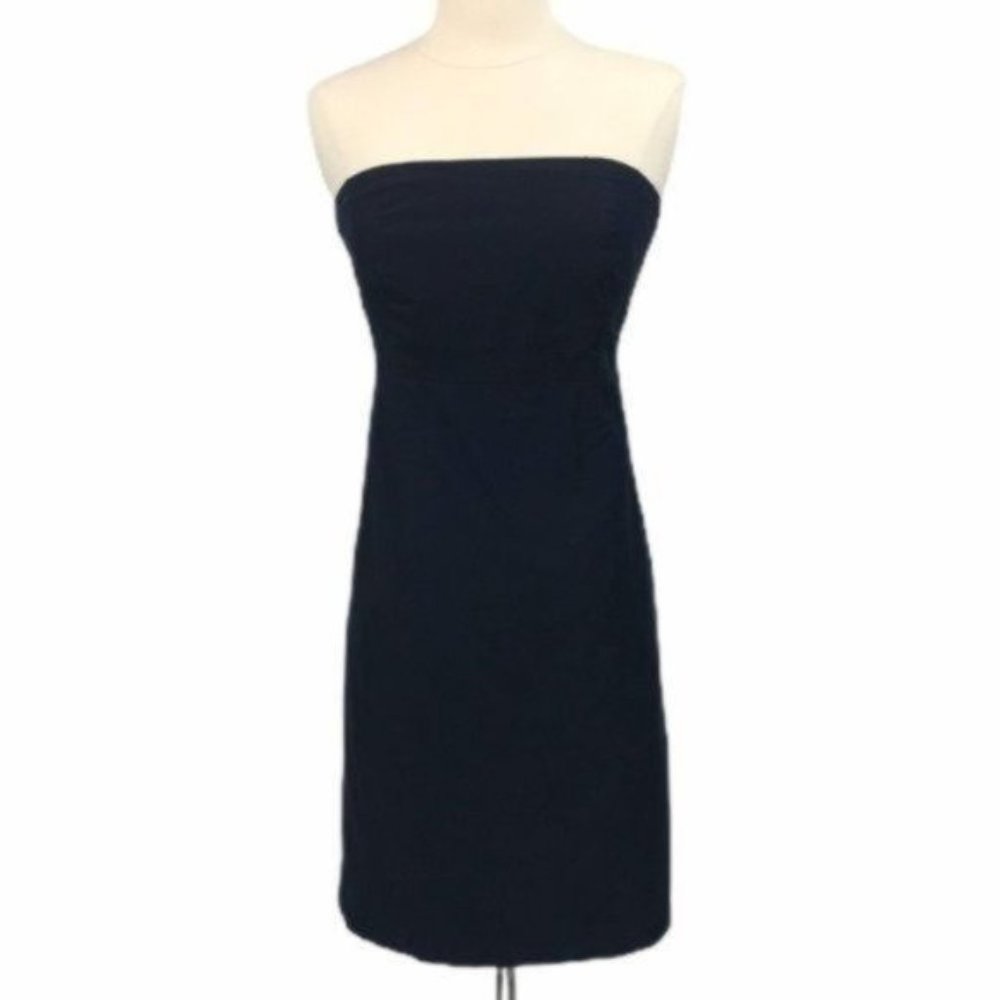 GAP Womens Strapless Straight Dress Size 4 Stretch Black Built in Bra